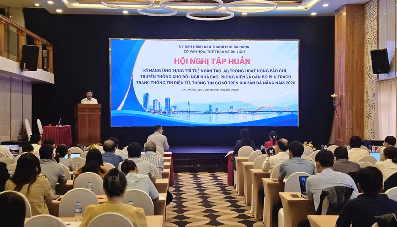 Quang cảnh Hội nghị tập huấn kỹ năng ứng dụng trí tuệ nhân tạo (AI) trong hoạt động báo chí, truyền thông Đà Nẵng năm 2026. Ảnh XM.