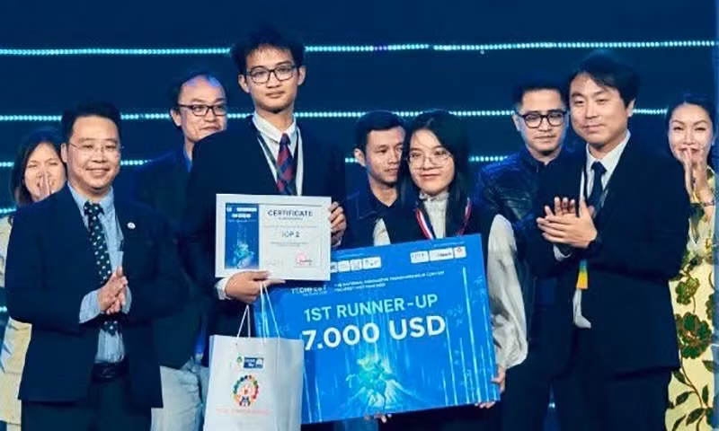Volterra - Startup đến từ VinUni đoạt Giải Á quân Cuộc thi TECHFEST Việt Nam 2025. Ảnh Thanh Thảo.
