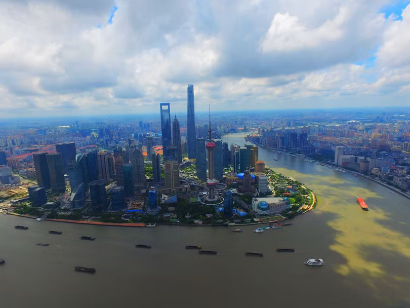 Ảnh chụp từ trên không thành phố Thượng Hải năm 2016 (ảnh: Getty Images)