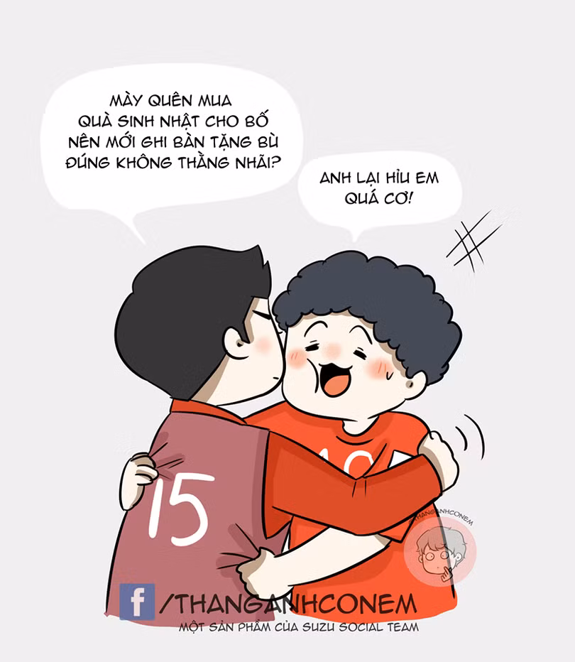 Sau khi ghi bàn thắng gỡ hòa, Công Phượng đã chạy ra đường pitch chia sẻ niềm vui với Đức Huy nhân ngày sinh nhật của Huy (ảnh: thanganhconem) Sau khi ghi bàn thắng gỡ hòa, Công Phượng đã chạy ra đường pitch chia sẻ niềm vui với Đức Huy nhân ngày sinh nhật của Huy (ảnh: thanganhconem)