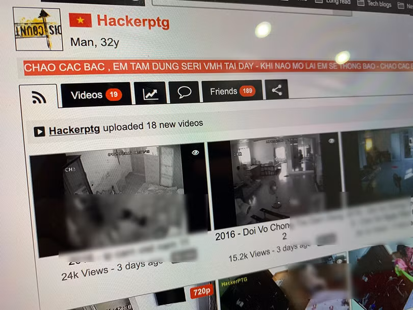 Hình ảnh phòng the được ghi lại từ camera giám sát và chia sẻ trên trang web đen của hacker PTG