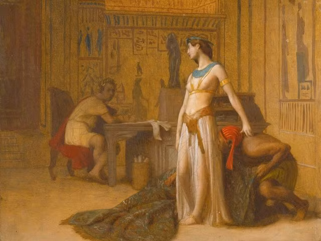 Nữ hoàng Cleopatra và Julius Caesar (Ảnh Wikimedia Commons)