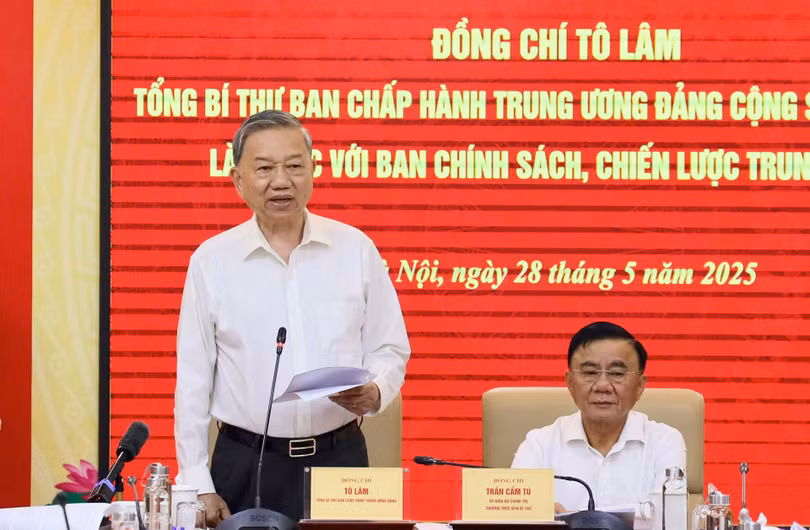Tổng Bí thư Tô Lâm phát biểu. Ảnh: Ban Chính sách, chiến lược Trung ương