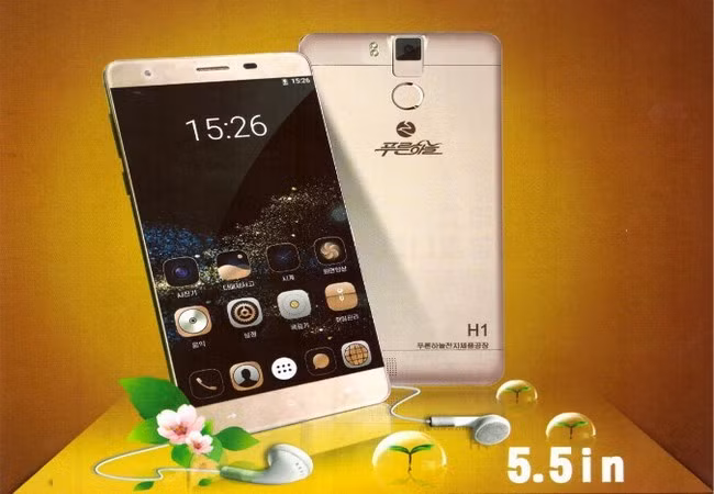 Trang tin nhà nước Triều Tiên Dawn cho biết smartphone Blue Sky có màn hình 5.5 inch với độ phân giải cao, công nghệ xác nhận vân tay và tốc độ xử lý nhanh (Ảnh NK News)