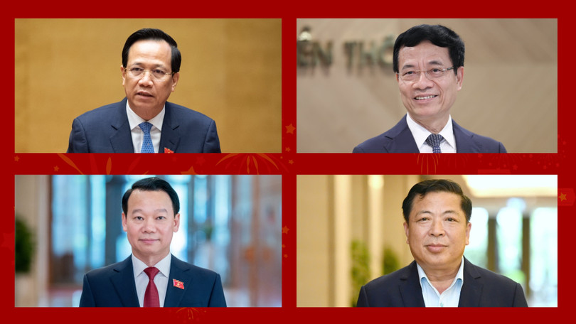 Infographic: Chân dung 4 bộ trưởng bộ mới sau sắp xếp bộ máy Chính phủ