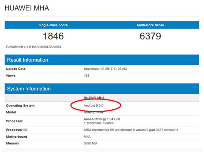 Huawei Mate 9 sắp được cập nhật Android 8.0? ảnh 1