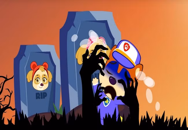 Một video Paw Patrol không phù hợp có tên “Những đứa trẻ giả vờ tự tử” có rất nhiều bối cảnh độc hại