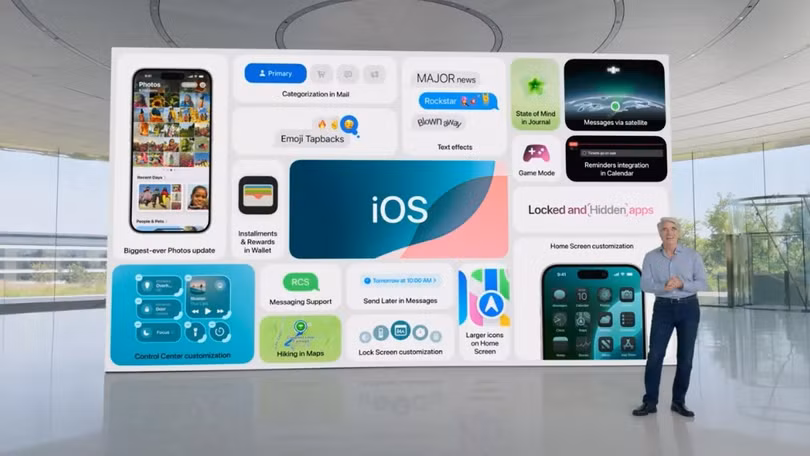 iOS 18 được giới thiệu tại WWDC 2024. Ảnh: Bloomberg