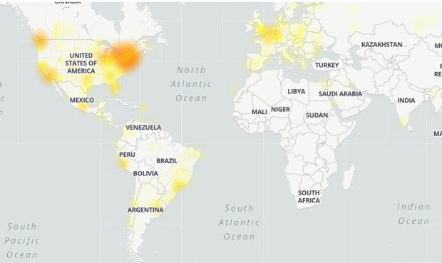 Bản đồ ghi nhận tình trạng gián đoạn YouTube trên site DownDetector cho thấy sự cố xảy ra trên toàn cầu Bản đồ ghi nhận tình trạng gián đoạn YouTube trên site DownDetector cho thấy sự cố xảy ra trên toàn cầu