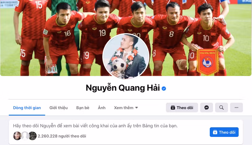 Facebook cá nhân của Quang Hải bị dân mạng để lại bình luận không hay