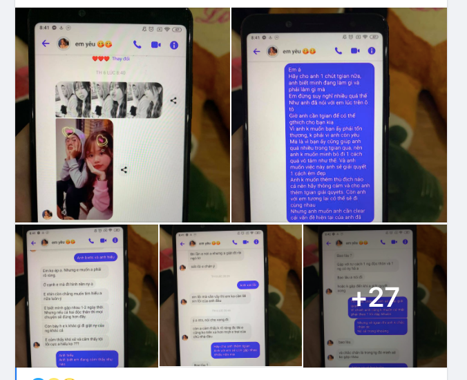 Màn hình tin nhắn giữa X.Q và Huỳnh Anh được H.T.Q chụp lại