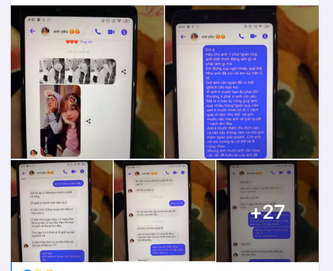 Màn hình tin nhắn giữa X.Q và Huỳnh Anh được H.T.Q chụp lại