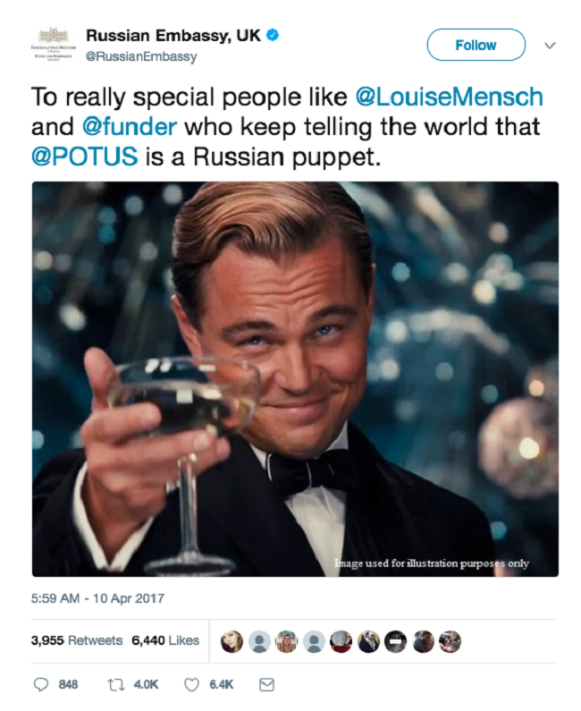 Chết cười với những lần chính phủ Nga “troll” Mỹ và Anh trên Twitter ảnh 8