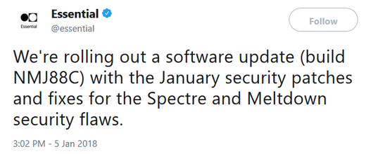 Essential Phone được cập nhật miếng vá lỗ hổng bảo mật đang gây xôn xao dư luận vài ngày qua ảnh 1