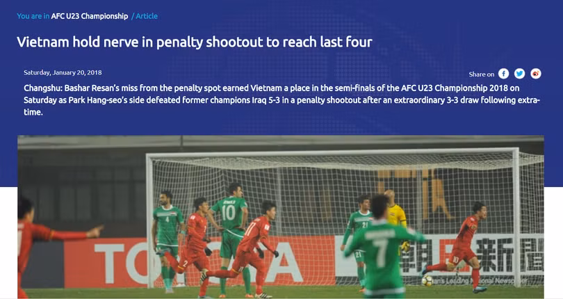 Truyền thông và người hâm mộ châu Á bình luận gì về chiến thắng của U23 Việt Nam ảnh 1
