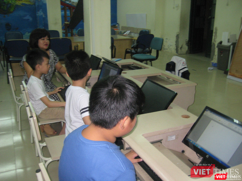 Một lớp học tin học ở Cung Thiếu nhi Hà Nội