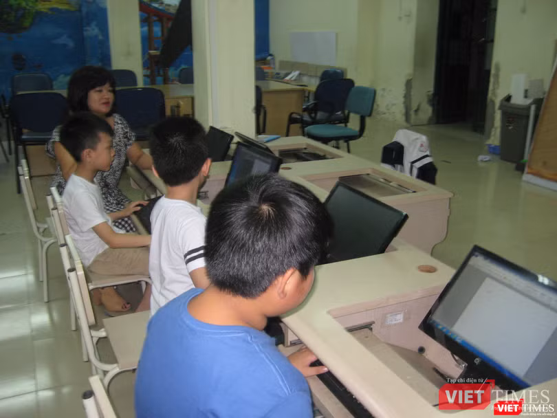 Một lớp học tin học ở Cung Thiếu nhi Hà Nội