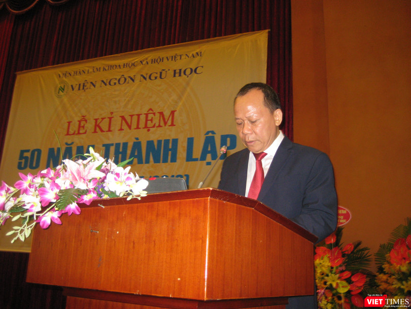 GS TS Nguyễn Văn Hiệp - Viện trưởng Viện Ngôn ngữ học tại lễ kỷ niệm