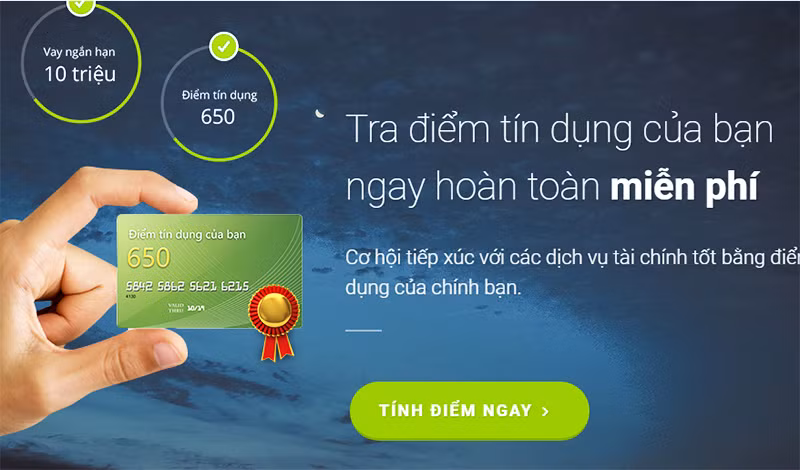 Ảnh chụp trang chủ MyCredit