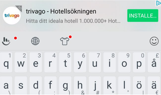 Người dùng HTC giận dữ với quảng cáo xuất hiện trên bàn phím ảo ảnh 1