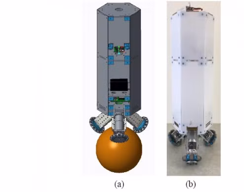 Nguyên mẫu robot: (a) Mô hình 3D và (b) Mô hình thật