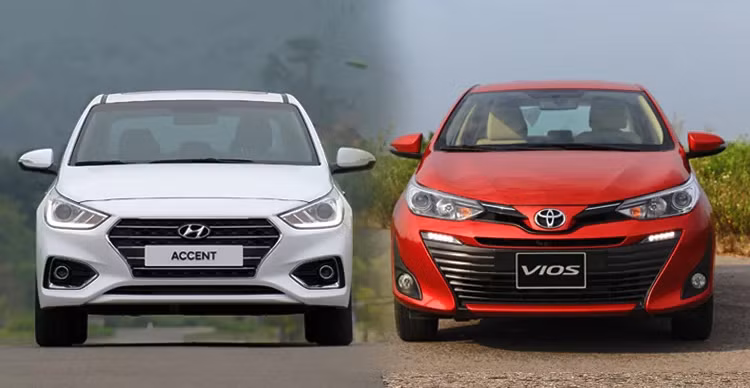 Accent và Vios, hai sản phẩm bán chạy nhất của mỗi thương hiệu.