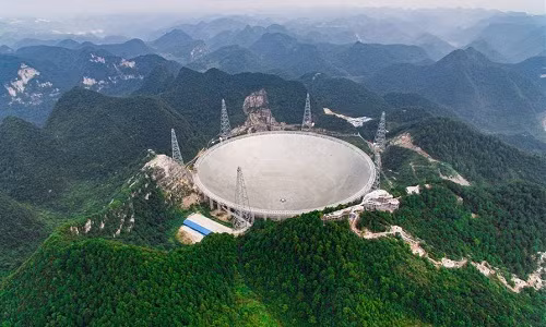 FAST là kính viễn vọng vô tuyến lớn nhất thế giới. Ảnh: Xinhua.