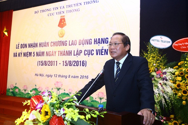 Bộ trưởng Bộ TT&TT Trương Minh Tuấn phát biểu tại Lễ kỷ niệm- (Ảnh: mic.gov.vn).