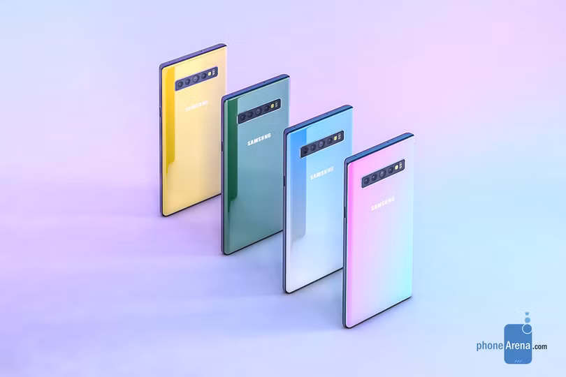 ảnh dựng theo tin đồn về Galaxy Note 10 (Phone Arena)