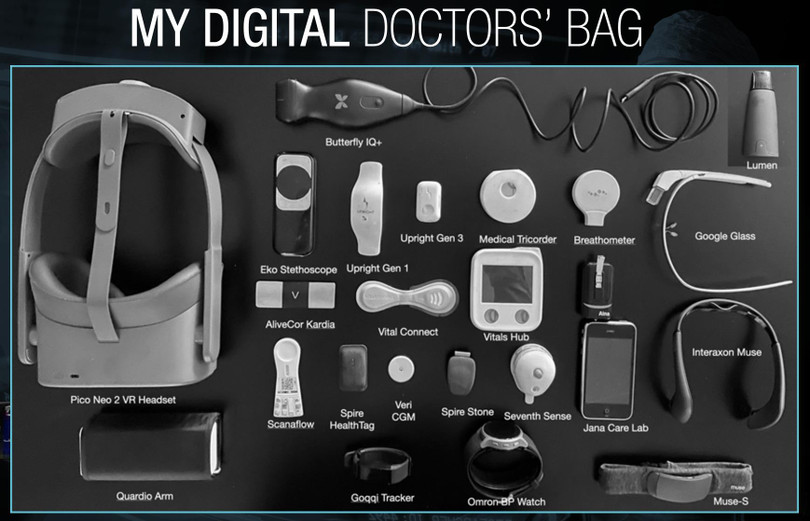 Các thiết bị công nghệ y tế hiện đại trong túi xách của bác sĩ Các thiết bị công nghệ y tế hiện đại trong túi xách của bác sĩ