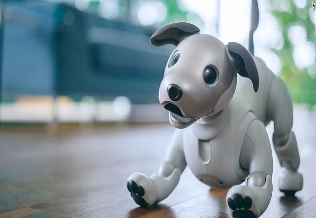 Chú chó robot Aibo của Sony tạo ra sự thu hút lớn tại CES 2018 (Ảnh Reuters)