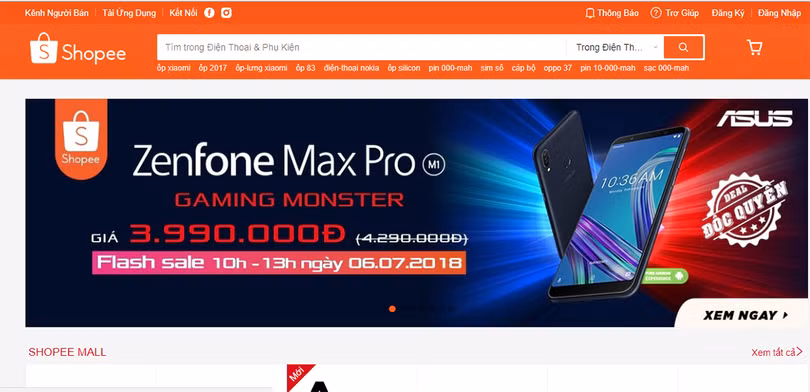 ZenFone Max Pro đang có chương trình flash sale trên Shopee