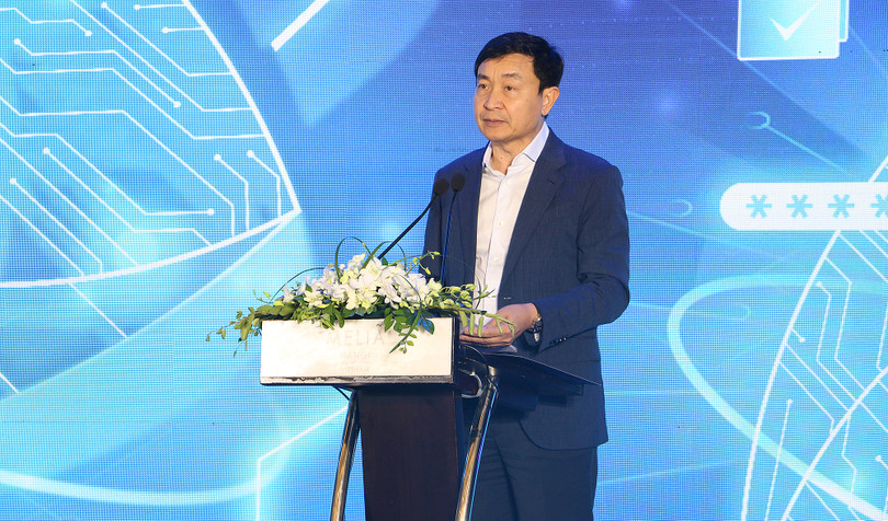 Trung tướng Nguyễn Minh Chính phát biểu tại Hội thảo An ninh Dữ liệu trên không gian mạng