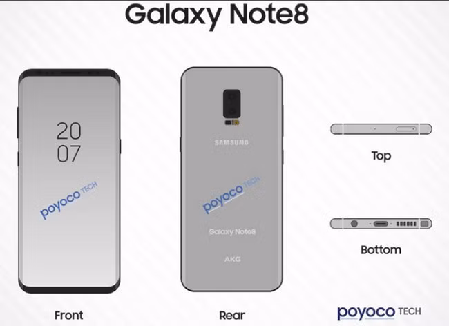 Bản vẽ Galaxy Note 8 mới nhất hé lộ nhiều chi tiết quan trọng ảnh 1