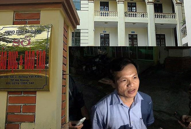 Cục trưởng Cục Quản lý Chất lượng Giáo dục Mai Văn Trinh cung cấp thông tin cho báo chí trong đêm. Ảnh: báo Tiền Phong