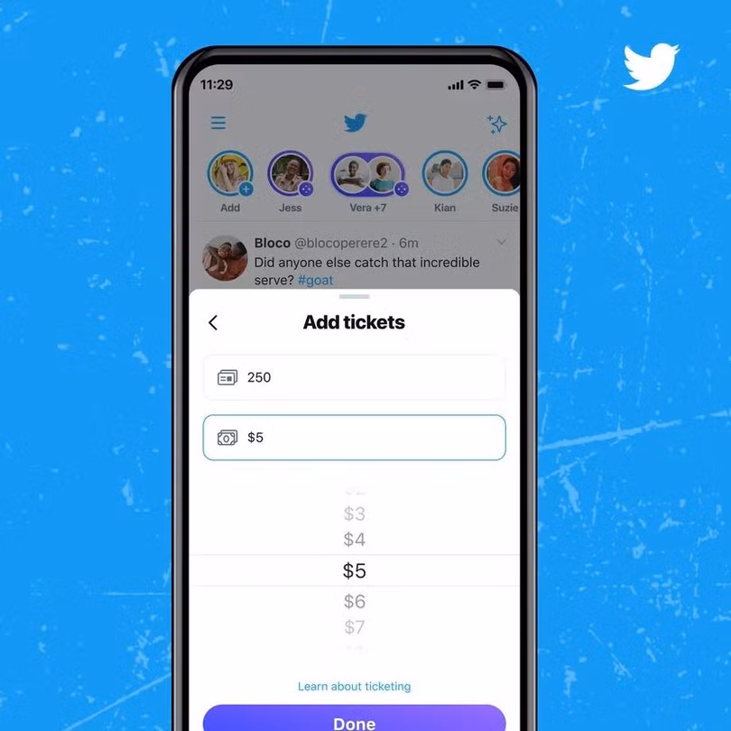 Tính năng Ticketed Spaces (ảnh: Twitter) Tính năng Ticketed Spaces (ảnh: Twitter)
