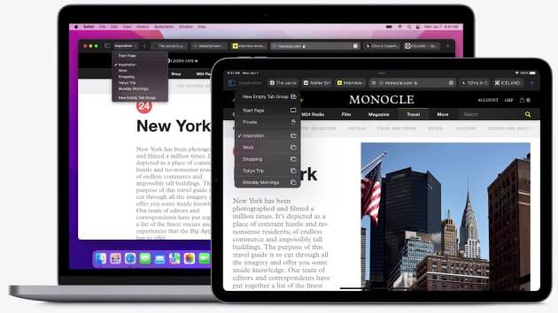 Các tab Safari (ảnh Apple) Các tab Safari (ảnh Apple)