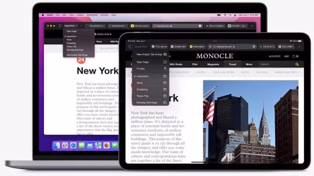 Các tab Safari (ảnh Apple)