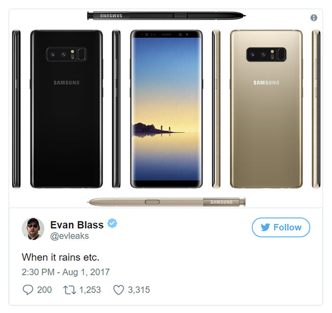 Hình ảnh 4 mặt Note 8 cùng với bút Spen và màu vỏ mới ảnh 1