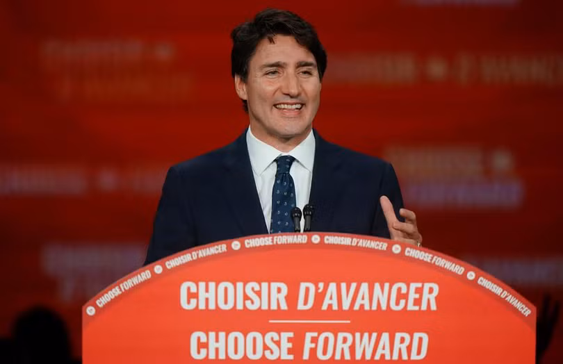 Thủ tướng Justin Trudeau tái đắc cử nhiệm kỳ thứ 2 (Ảnh: Reuters)