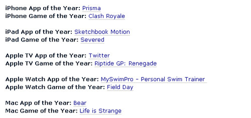Sản phẩm của năm trên App Store.