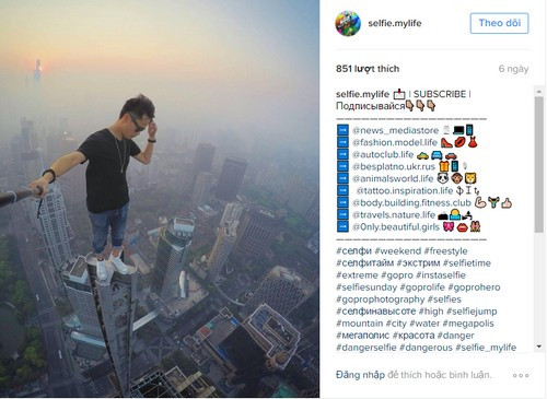 Nhiều bạn trẻ bất chấp nguy hiểm để có những bức hình "sống ảo".