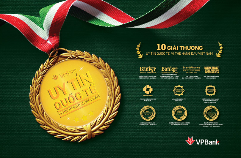 VPBank đạt 10 giải thưởng và chứng nhận trong năm 2016
