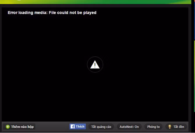 Sự cố không thể xem được phim