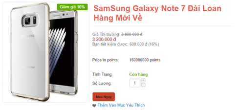 Galaxy Note7 Đài Loan được đăng bán công khai trên mạng- (Ảnh chụp màn hình).