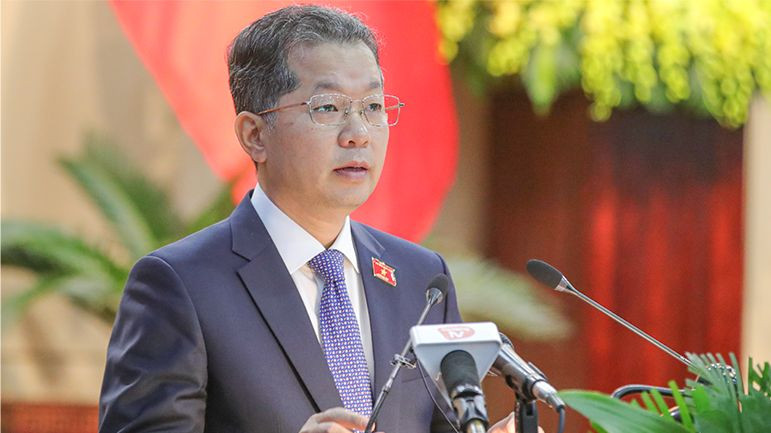 Ông Nguyễn Văn Quảng, Bí thư Thành uỷ Đà Nẵng phát biểu tại Kỳ họp thứ 21, HĐND TP Đà Nẵng khoá X.