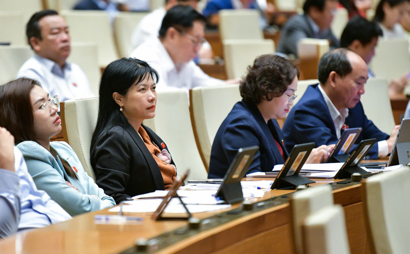 Các đại biểu theo dõi thảo luận.