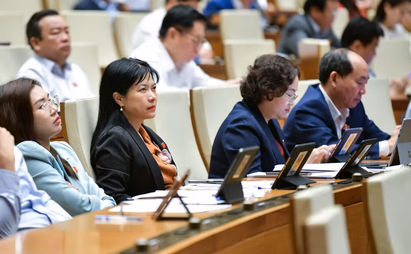 Các đại biểu theo dõi thảo luận.