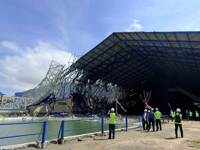 Đội ngũ cán bộ của Bảo hiểm PVI triển khai đánh giá, xử lý thiệt hại sau bão Bualoi tại Nhà máy Nhiệt điện Vũng Áng 2