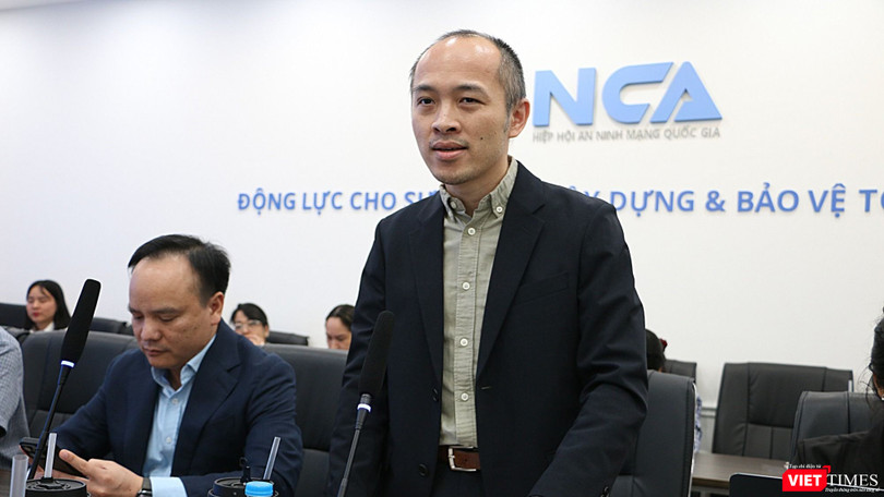 Ông Vũ Ngọc Sơn, Trưởng ban Công nghệ, Hiệp hội An ninh mạng quốc gia chia sẻ thông tin về cuộc thi an ninh mạng dành cho sinh viên toàn quốc